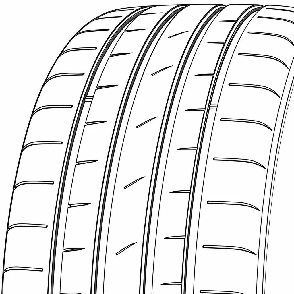 Schéma illustratif : Nervure centrale continue seulement ponctuée de courtes incisions obliques