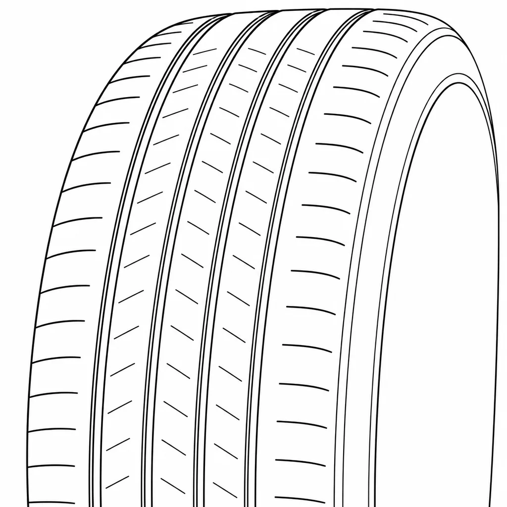 Schéma illustratif : Épaules arrondies sous forme de bandes quasi continues à fines encoches