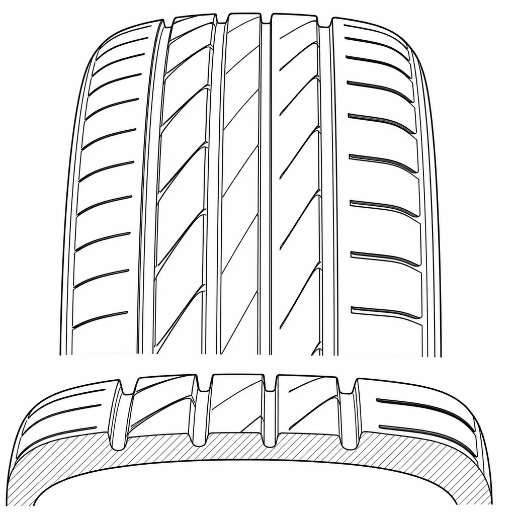 Schéma illustratif : Contraste de taux de gomme entre les deux épaules