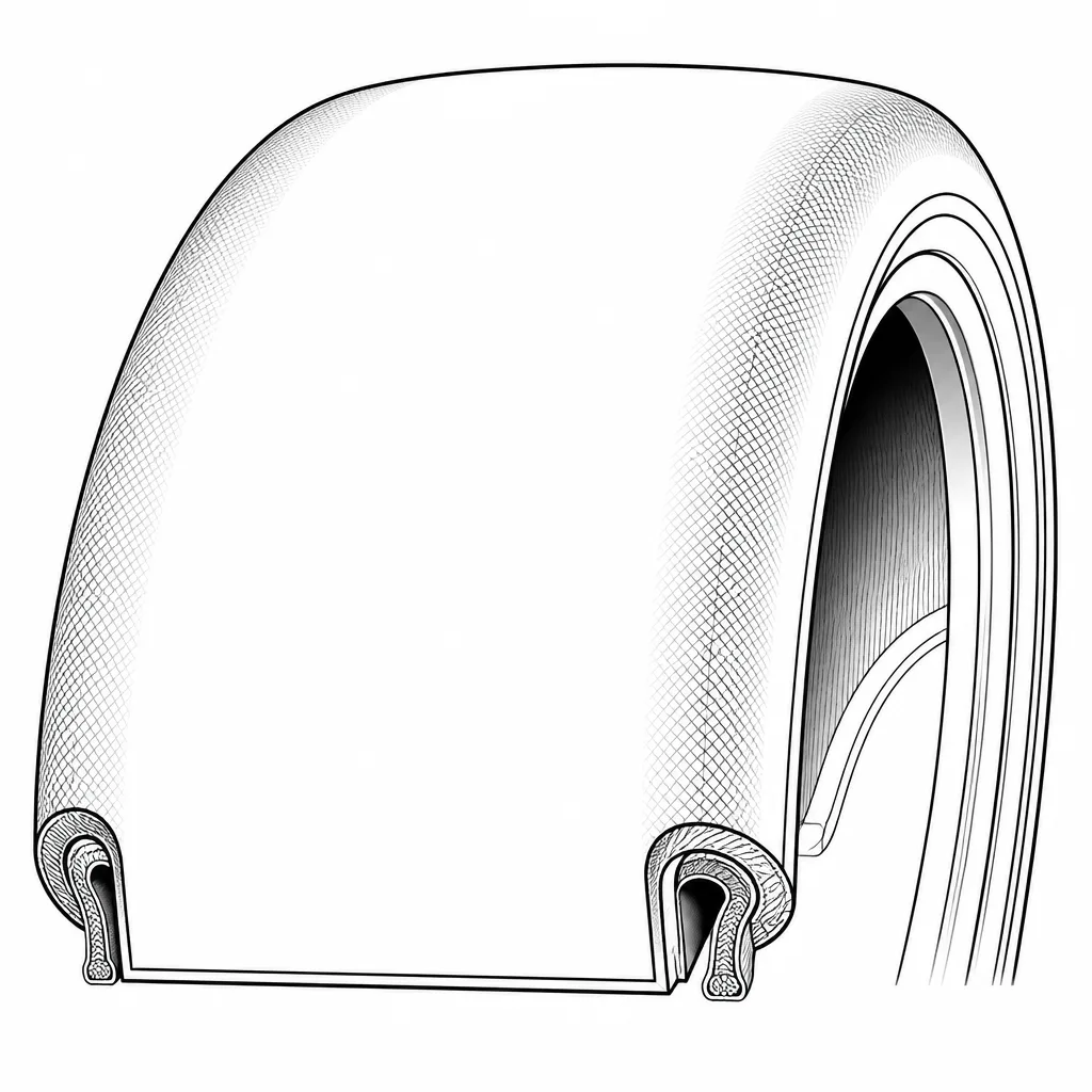 Schéma illustratif : Épaules arrondies à fort volume de gomme