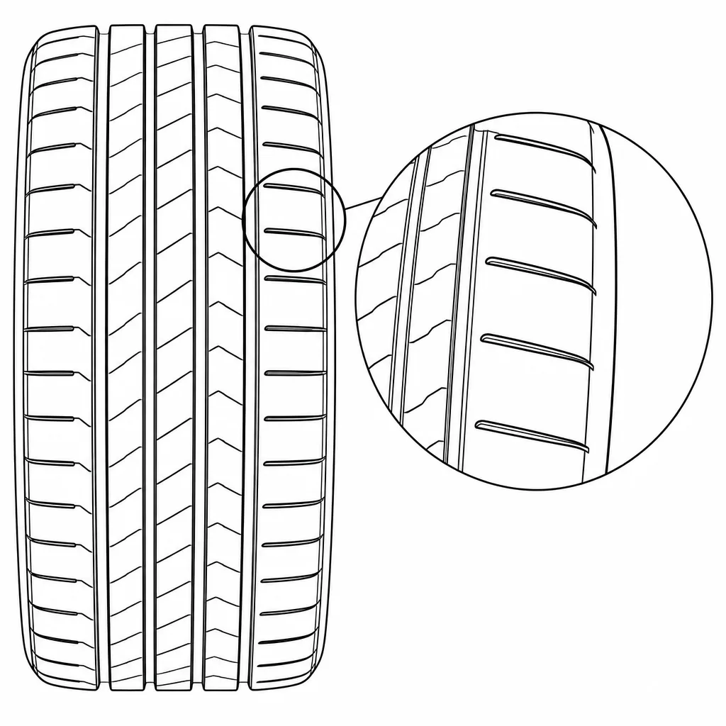 Schéma illustratif : Blocs d’épaule allongés séparés par des encoches transversales régulières