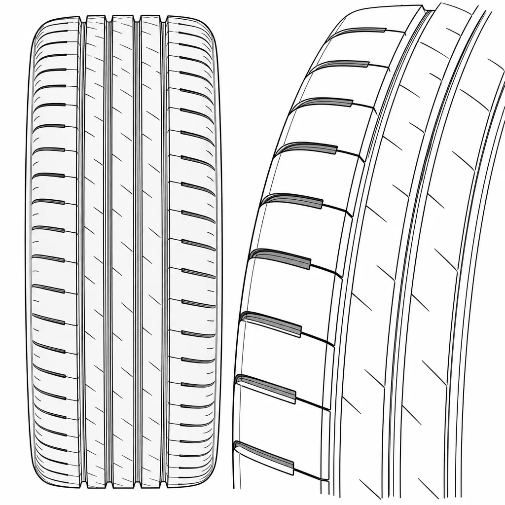 Schéma illustratif : Épaules semi-continues à encoches transversales espacées régulièrement