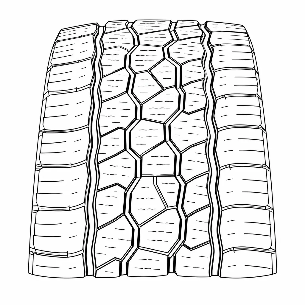 Schéma illustratif : Quatre rainures longitudinales sinueuses séparant des rangées de pavés