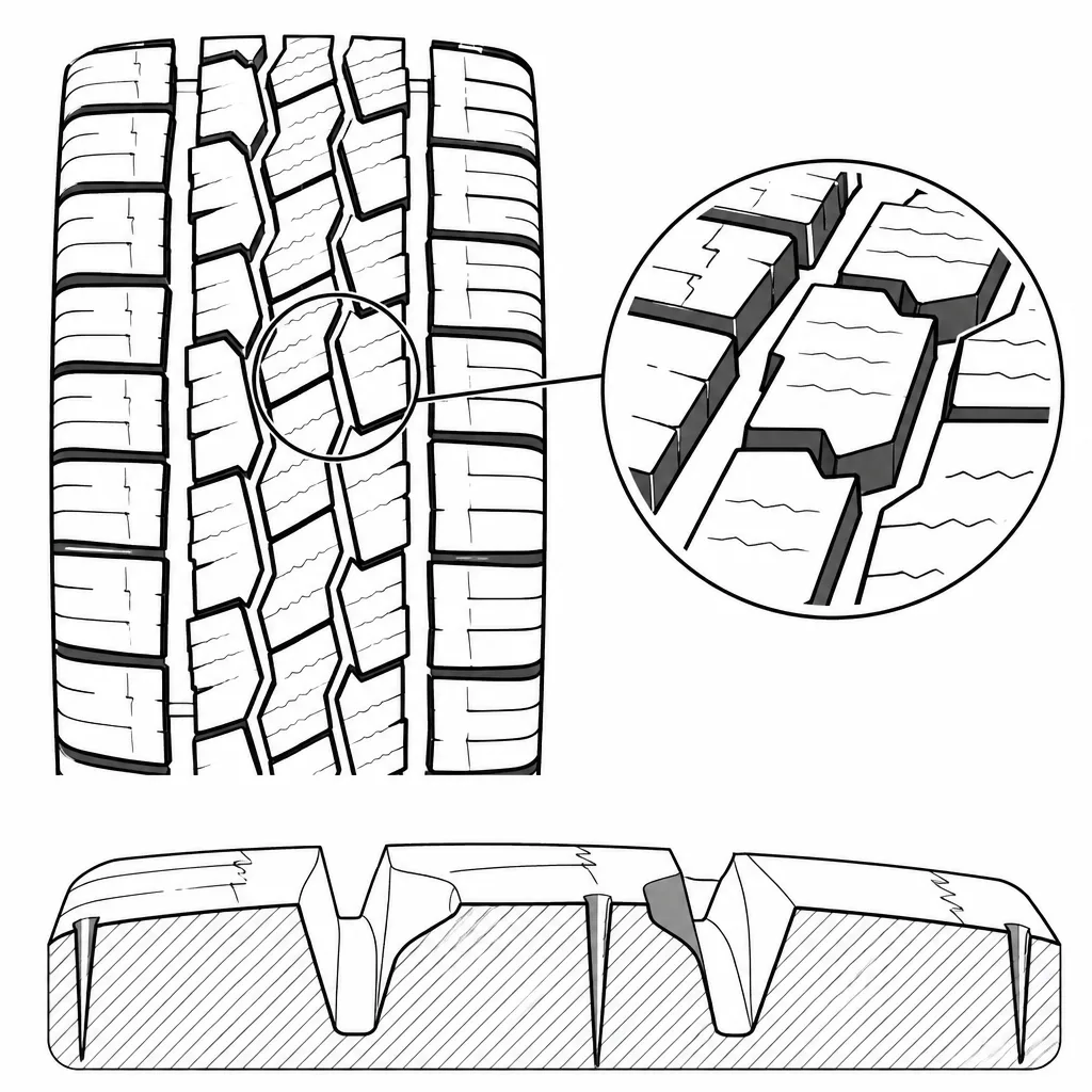 Schéma illustratif : Intersections entre tracés sinueux et coupures obliques