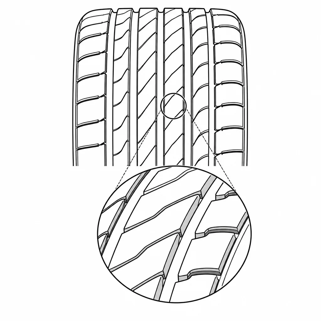 Schéma illustratif : Volumes de gomme peu subdivisés dans les pavés centraux et intermédiaires