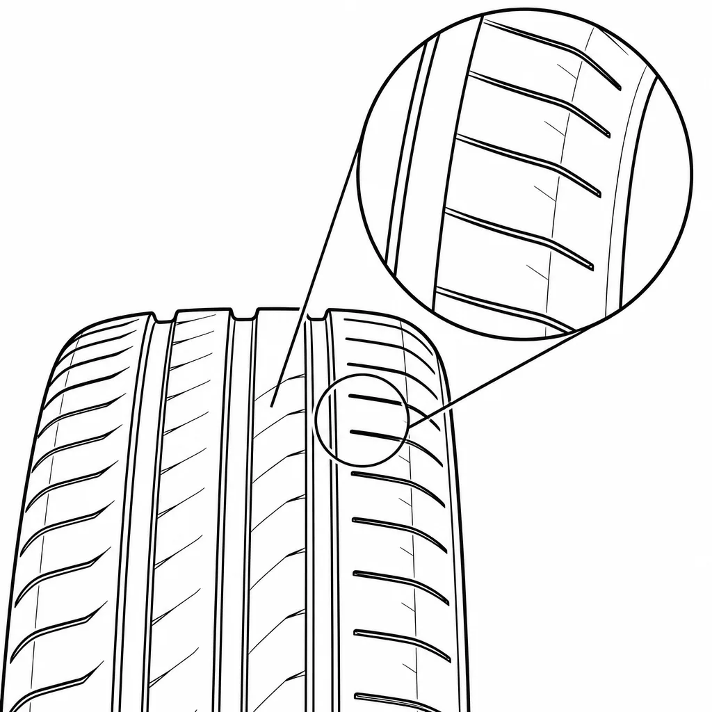 Schéma illustratif : Épaules semi-continues découpées par des encoches obliques régulières