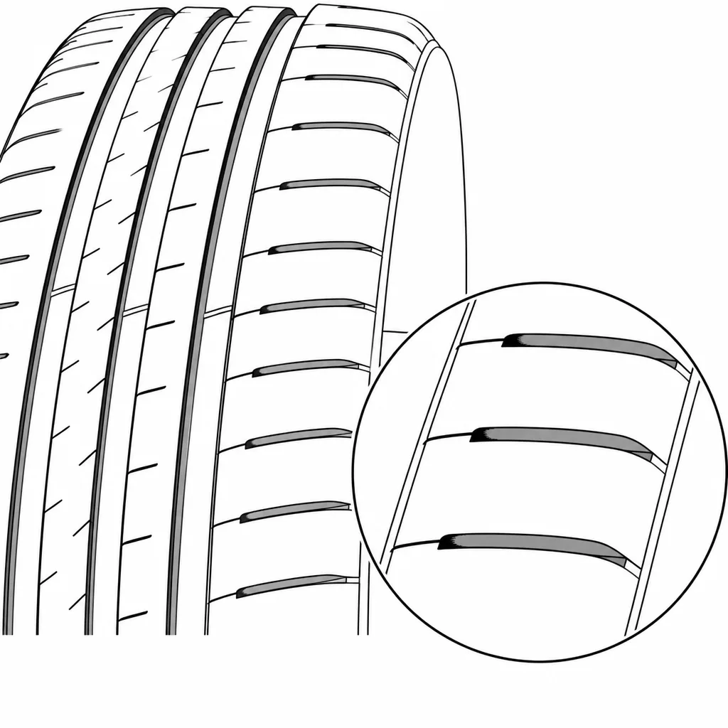 Schéma illustratif : Pavés d’épaule allongés séparés par des encoches ouvertes