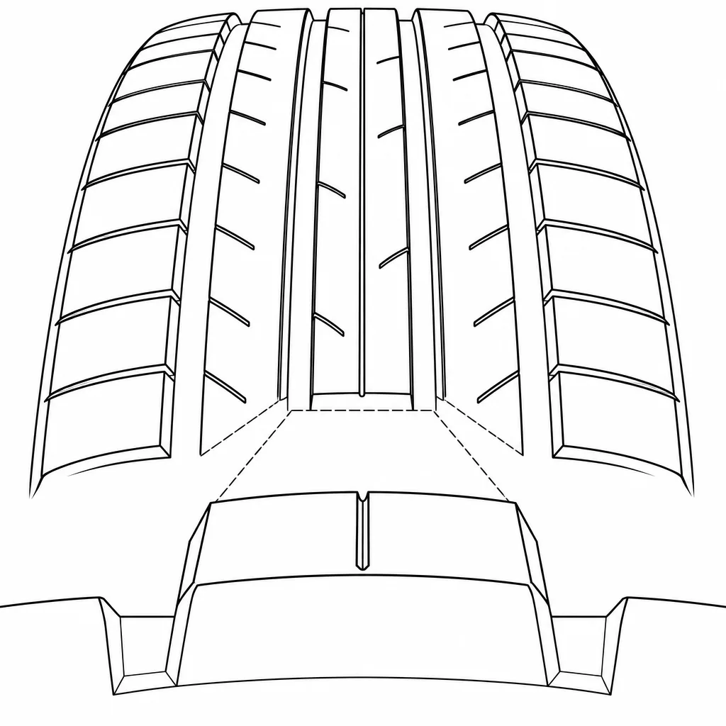 Schéma illustratif : Rapport plein/creux élevé et nervures largement continues