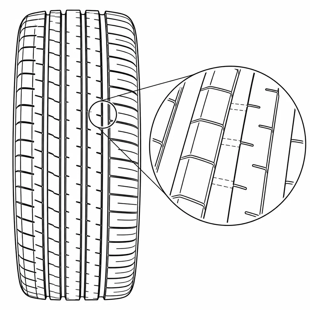 Schéma illustratif : Ligaments de gomme conservés derrière les entailles courtes des bandes intermédiaires