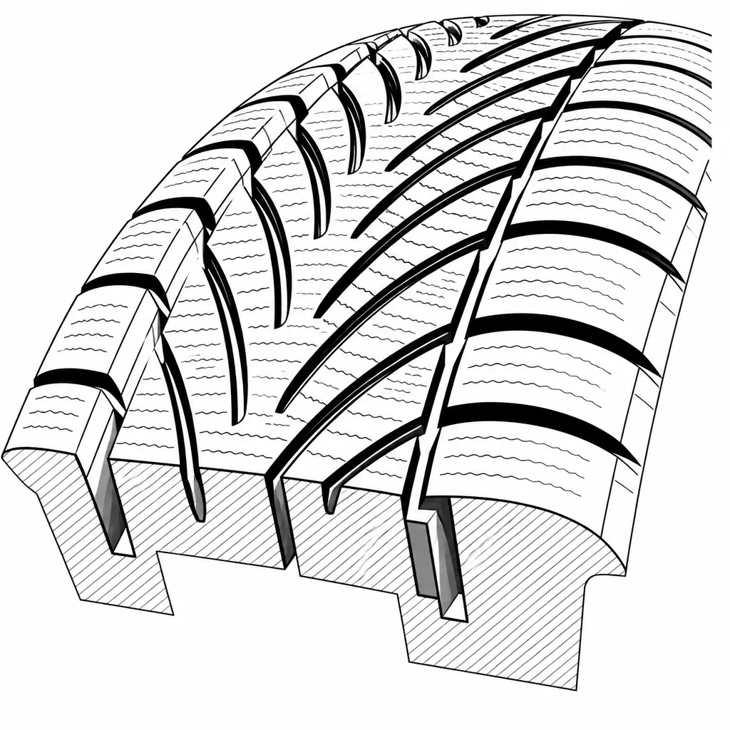 Schéma illustratif : Rainures obliques croisées avec des sillons longitudinaux sinueux et interrompus