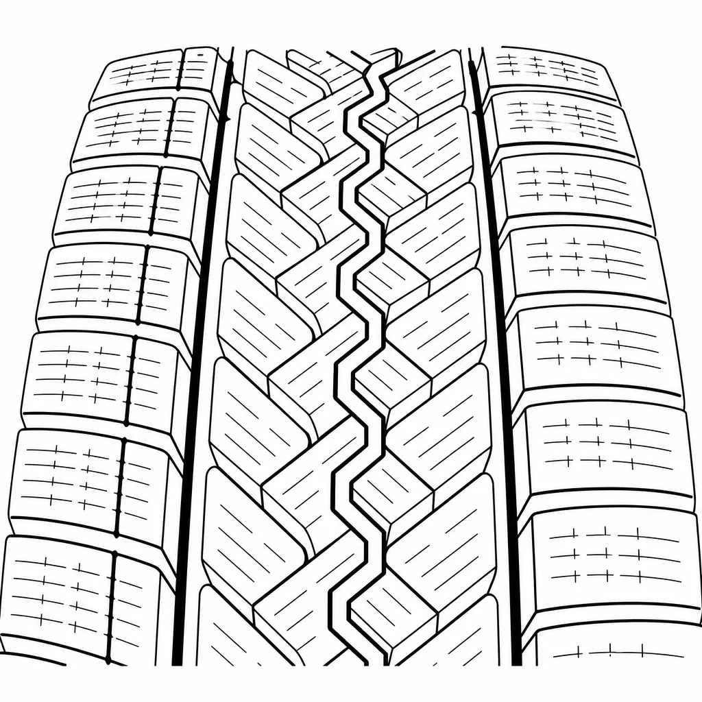 Schéma illustratif : Joint axial ondulé entre les deux demi-rangées centrales