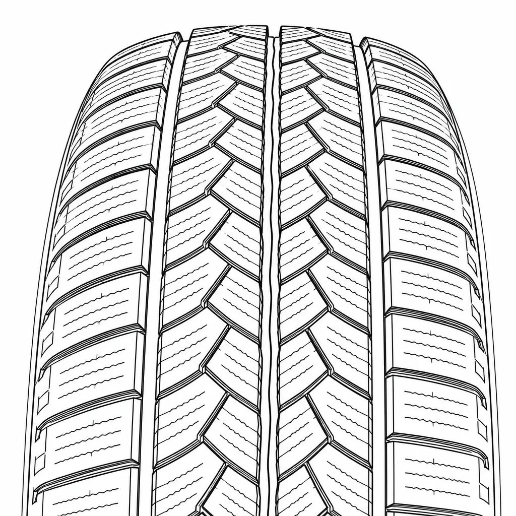 Schéma illustratif : Centre entièrement segmenté en deux files de chevrons, sans bande porteuse pleine