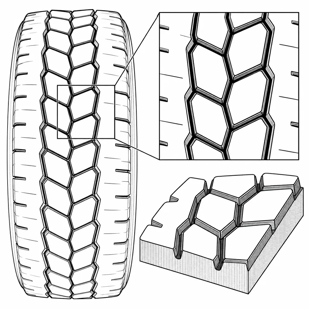 Schéma illustratif : Joints entourant les éléments de la zone axiale