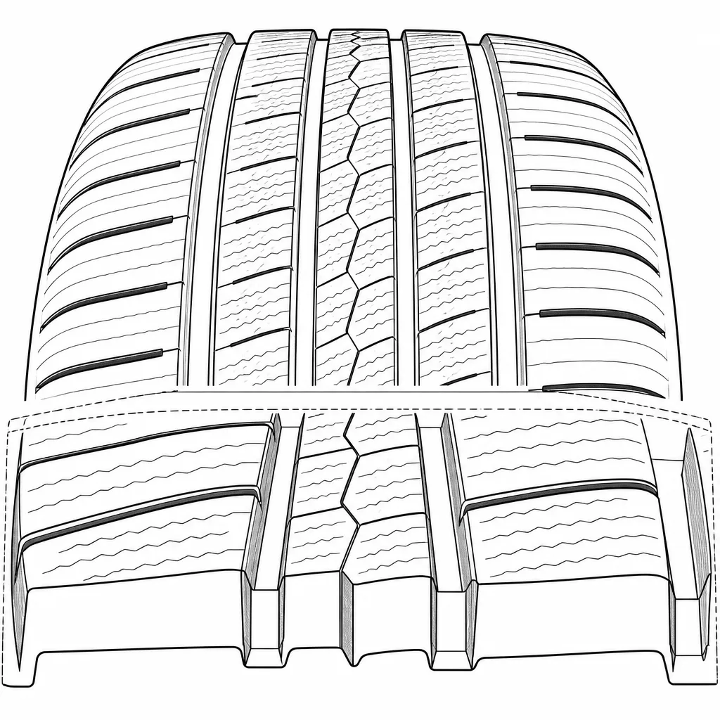 Schéma illustratif : Écart de volume entre les pavés centraux étroits et les pavés d’épaule plus larges