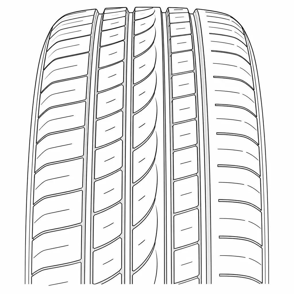 Schéma illustratif : Quatre rainures longitudinales séparant cinq bandes porteuses étroites