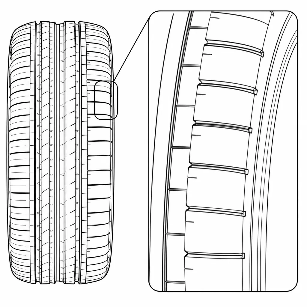 Schéma illustratif : Épaules semi-continues interrompues par des encoches régulières