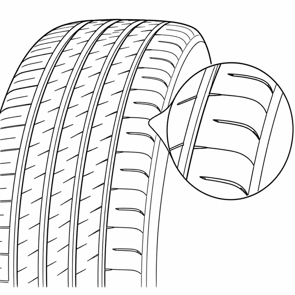 Schéma illustratif : Épaules semi-continues à encoches obliques régulièrement espacées