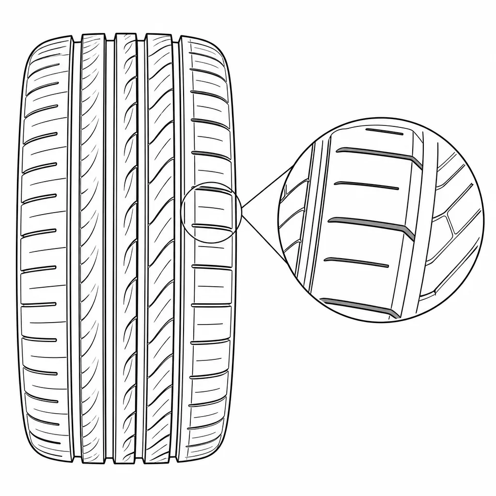 Schéma illustratif : Forte proportion de gomme entre les courtes découpes des épaules