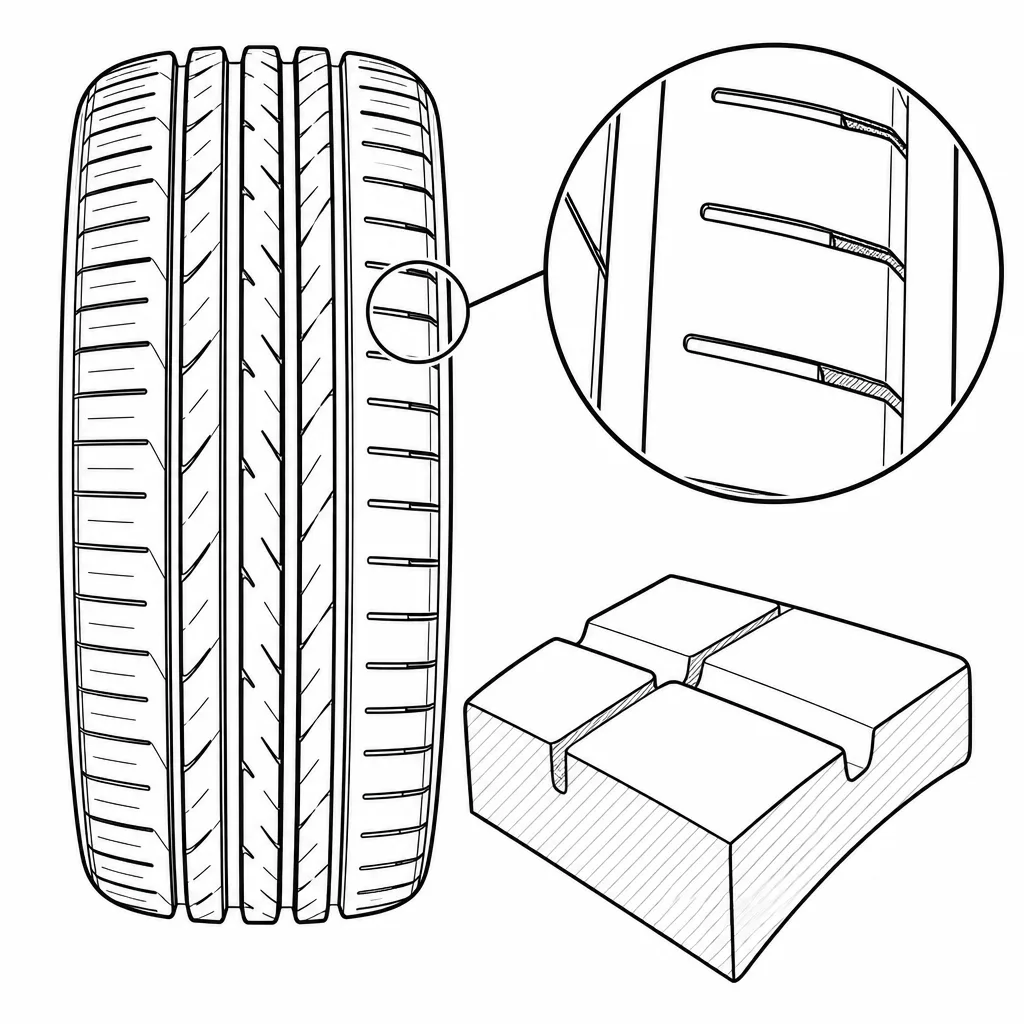 Schéma illustratif : Ponts de gomme subsistant au fond des courtes entailles périphériques
