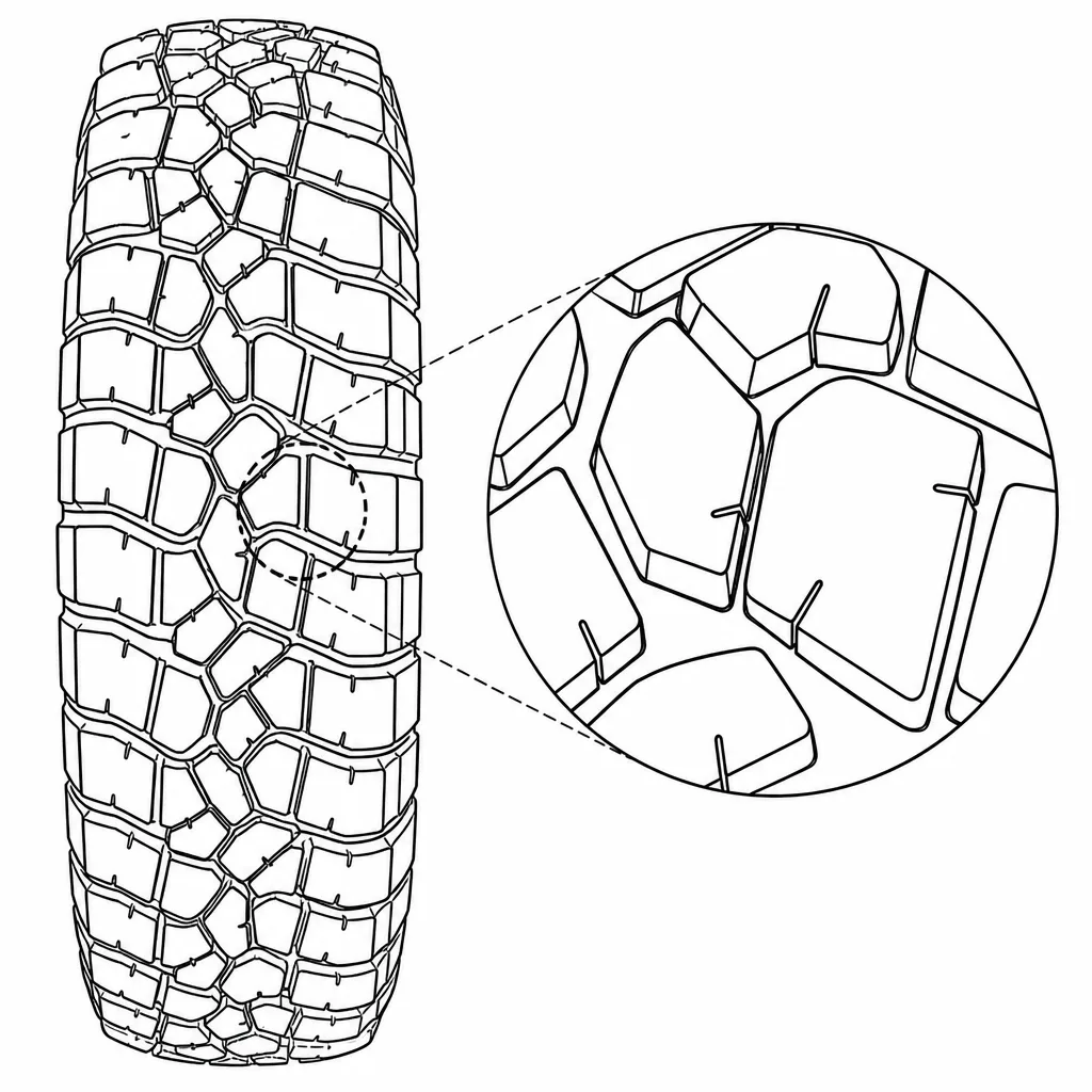 Schéma illustratif : Encoches courtes ménagées dans les contours anguleux