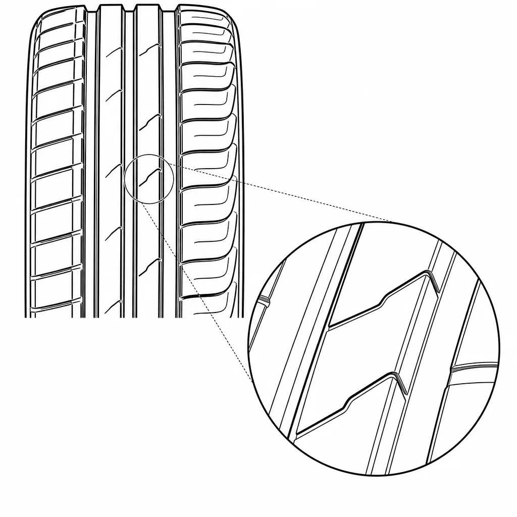 Schéma illustratif : Angles formés par les entailles obliques et les bords longitudinaux