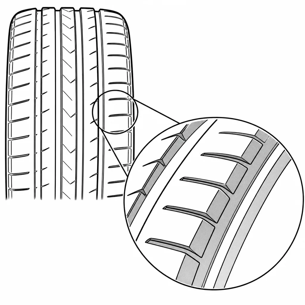 Schéma illustratif : Pavés d’épaule larges munis d’encoches courtes