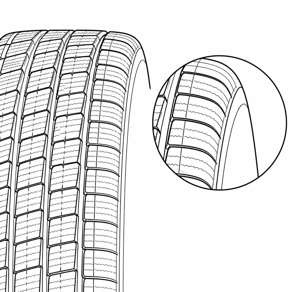 Schéma illustratif : Épaules composées de petits blocs avec contour externe arrondi