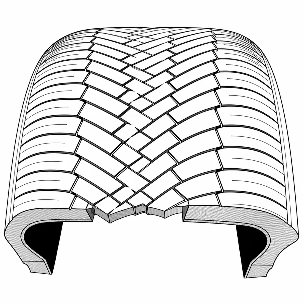 Schéma illustratif : Différence de volume de gomme entre le centre et les blocs périphériques