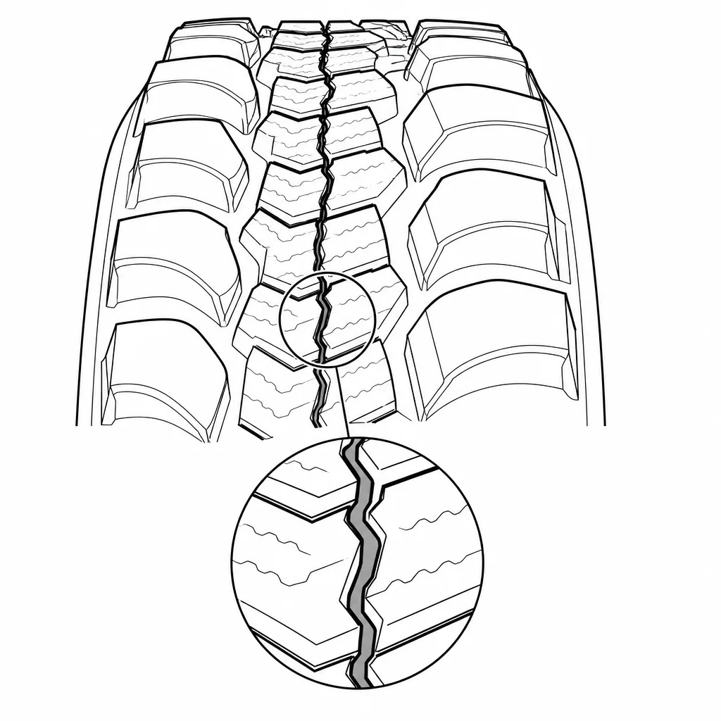 Schéma illustratif : Zone axiale étroite et sinueuse entre blocs internes imbriqués
