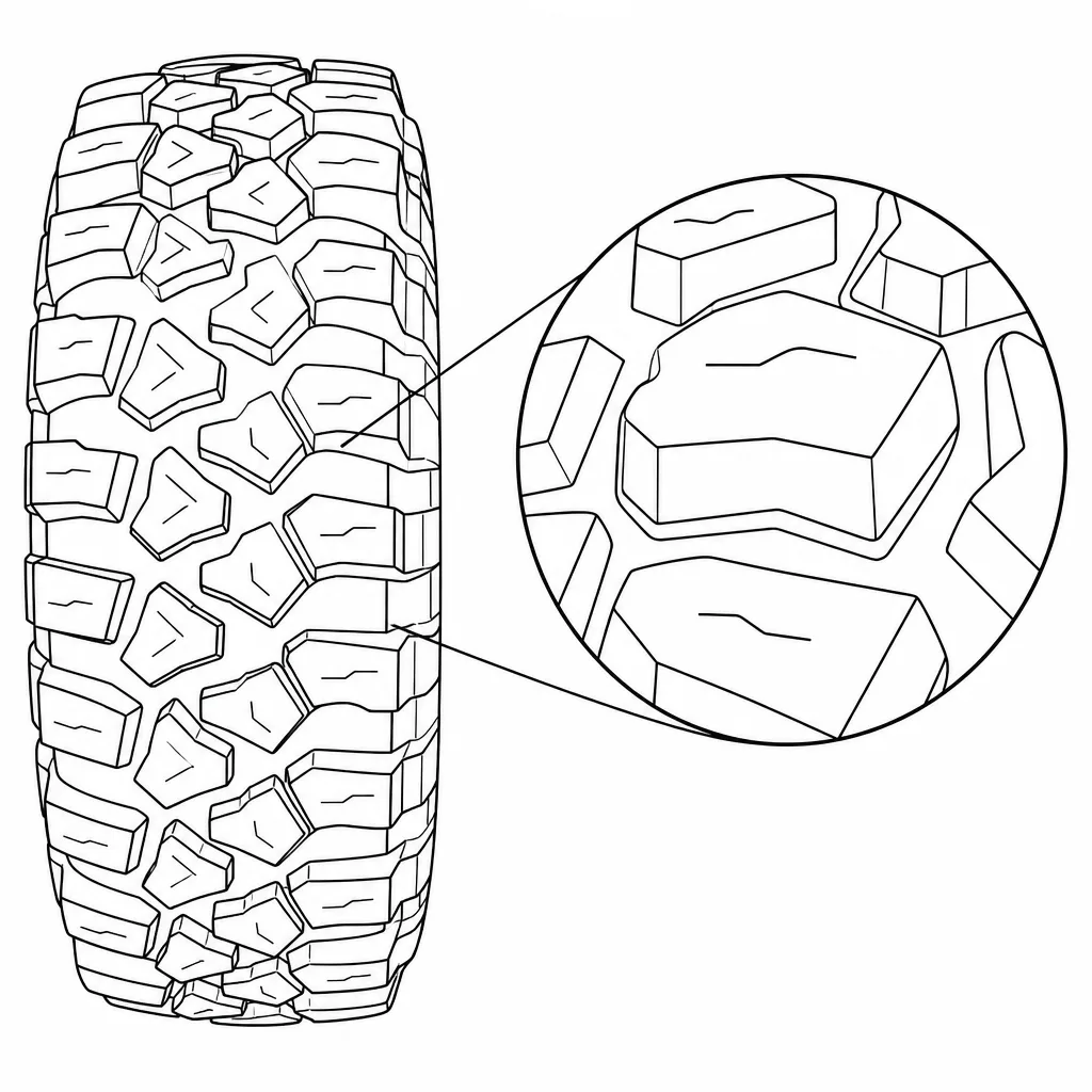 Schéma illustratif : Grands volumes de gomme peu découpés