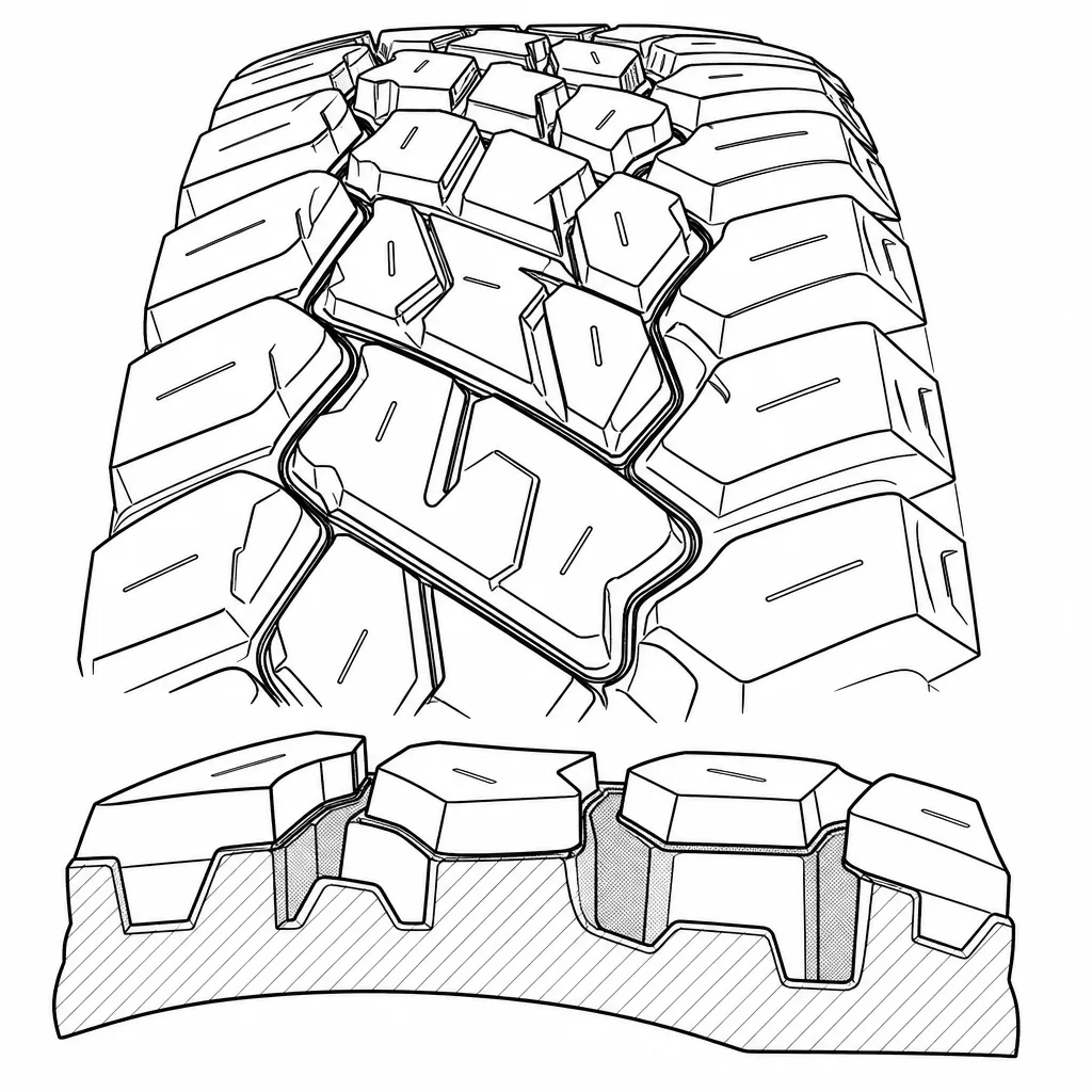 Schéma illustratif : Taux de vide élevé entre les gros pavés polygonaux