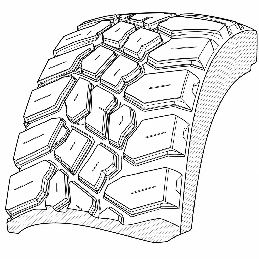 Schéma illustratif : Épaules formées de crampons larges mais fortement espacés