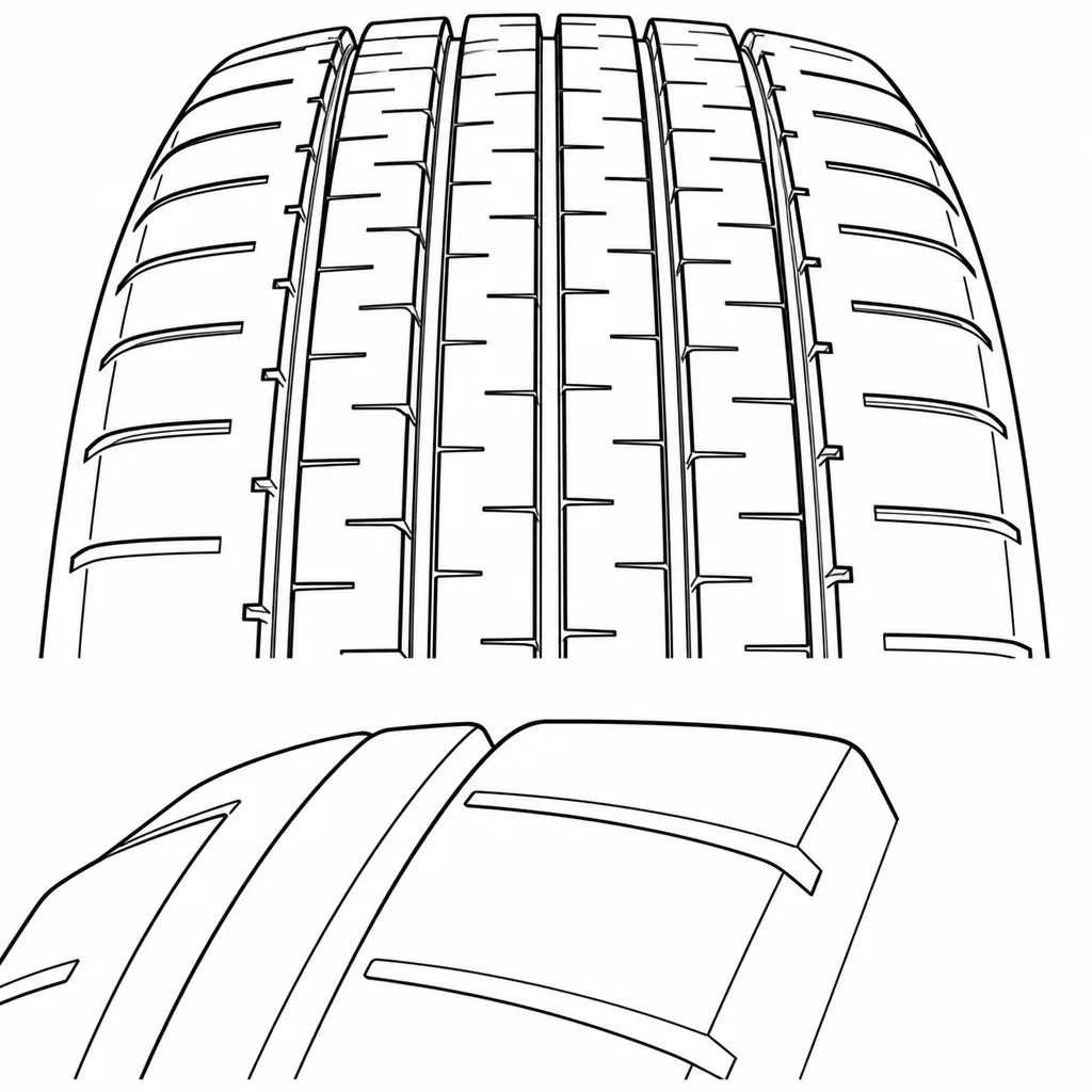 Schéma illustratif : Blocs d’épaule larges avec encoches latérales courtes