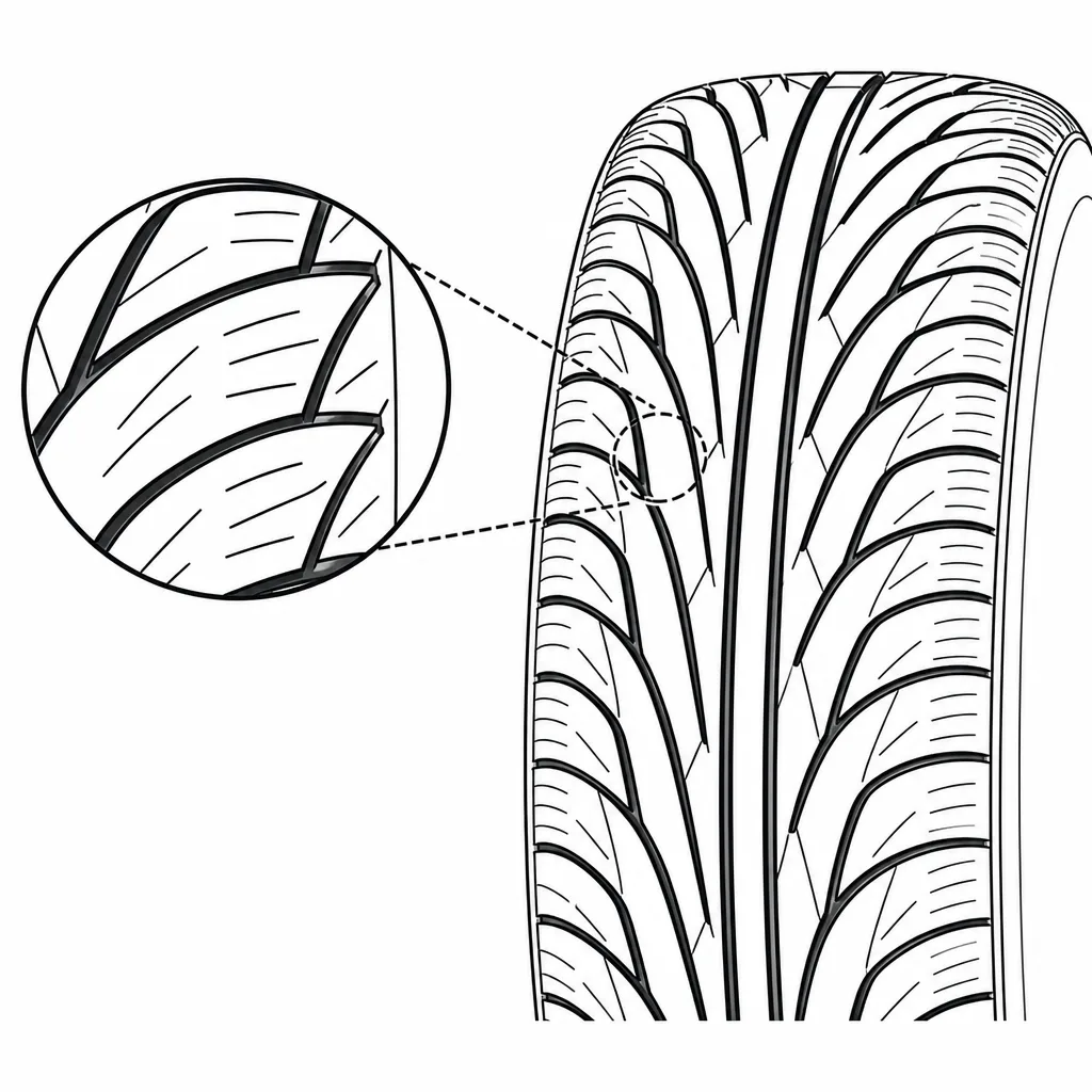 Schéma illustratif : Forte densité de fines entailles obliques