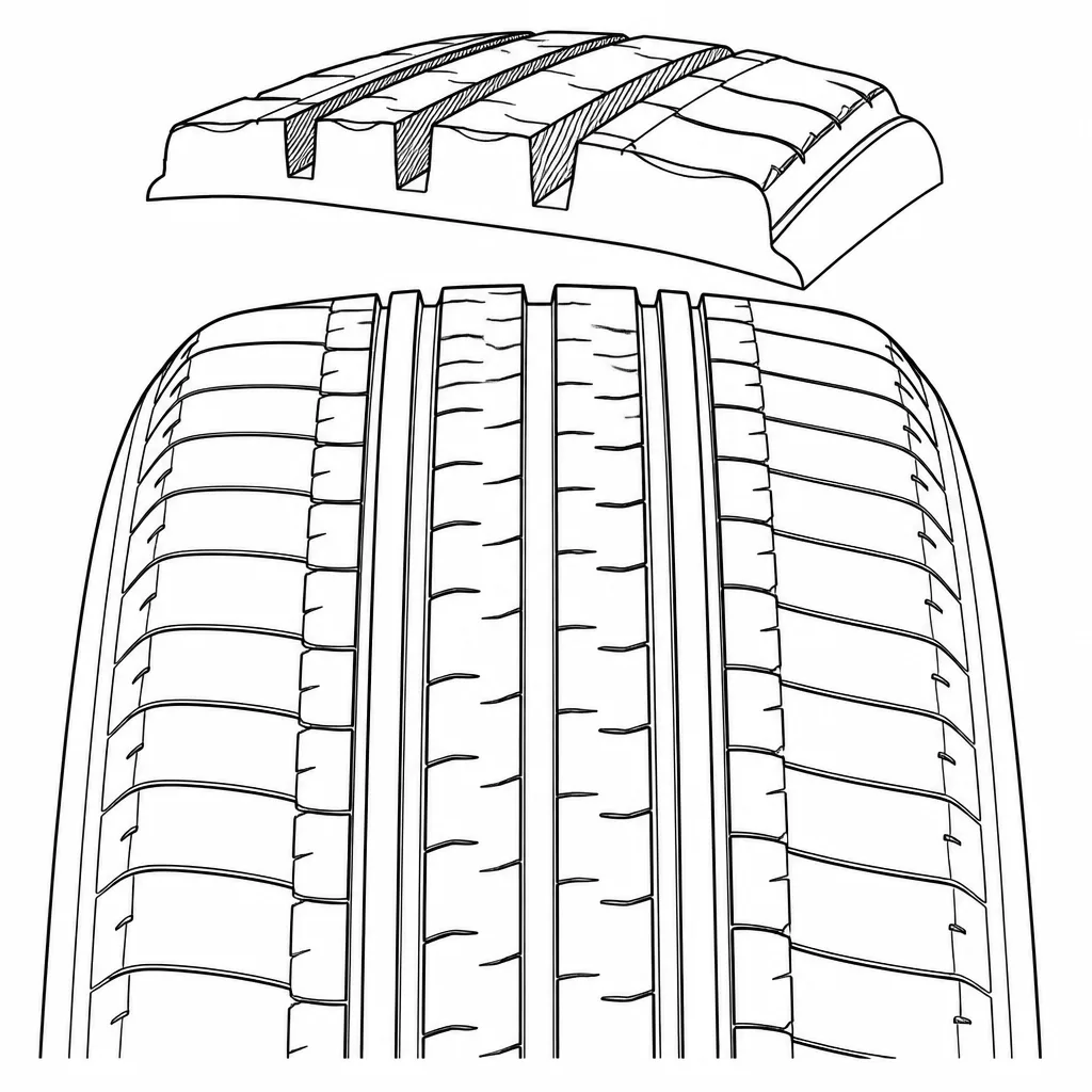 Schéma illustratif : Rapport plein-creux élevé entre les canaux circonférentiels