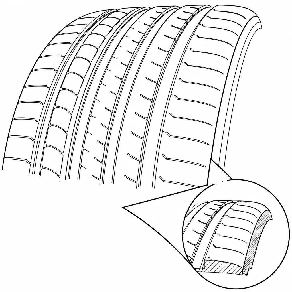 Schéma illustratif : Épaulements à forte proportion de gomme