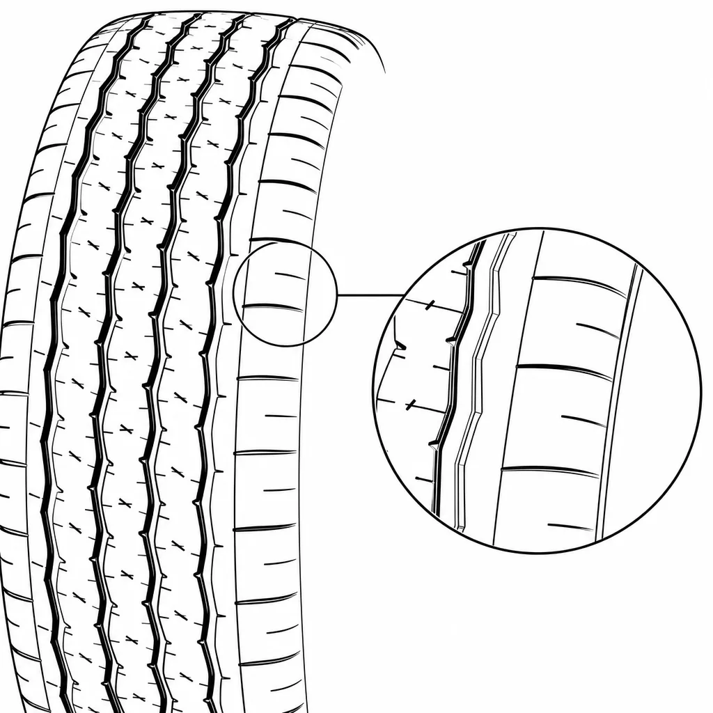Schéma illustratif : Forte continuité de gomme aux épaules