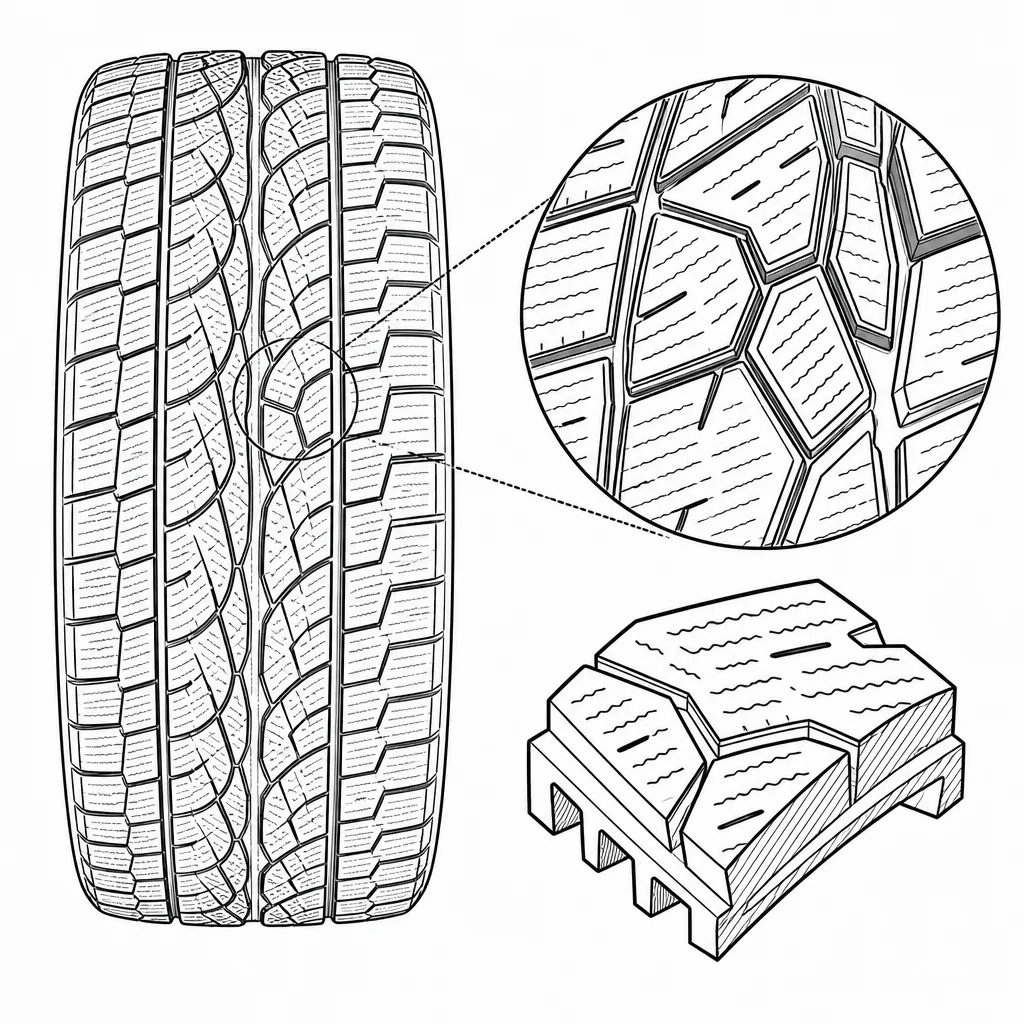 Schéma illustratif : Pavés intermédiaires polygonaux à angles marqués