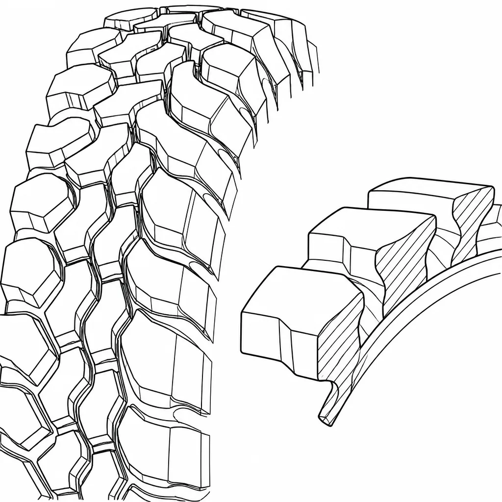 Schéma illustratif : Épaules formées de crampons saillants séparés
