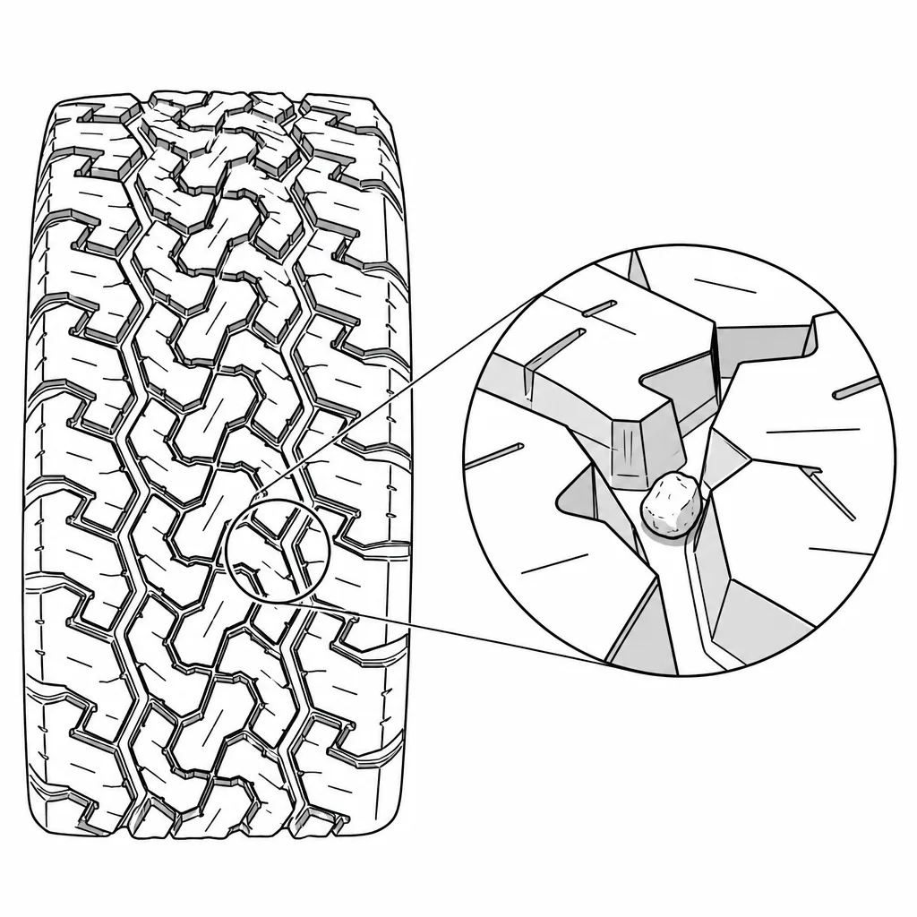 Schéma illustratif : Étranglements de largeur variable entre blocs voisins