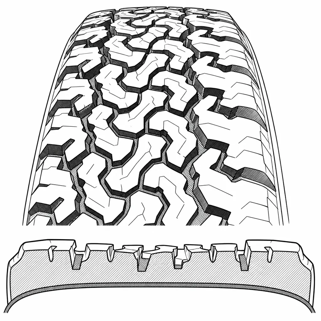 Schéma illustratif : Gradient de surface portante entre les rangées médianes et les pavés périphériques