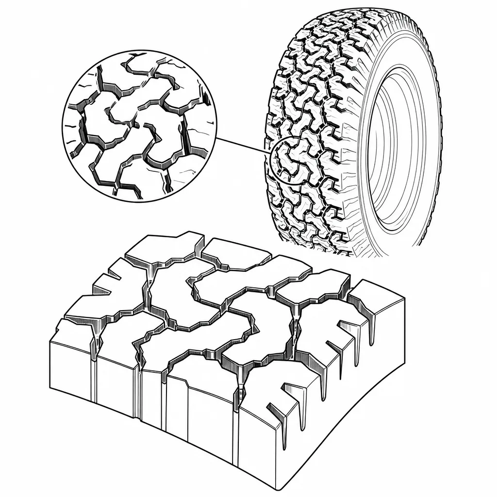 Schéma illustratif : Faible subdivision visible de la surface supérieure des pavés