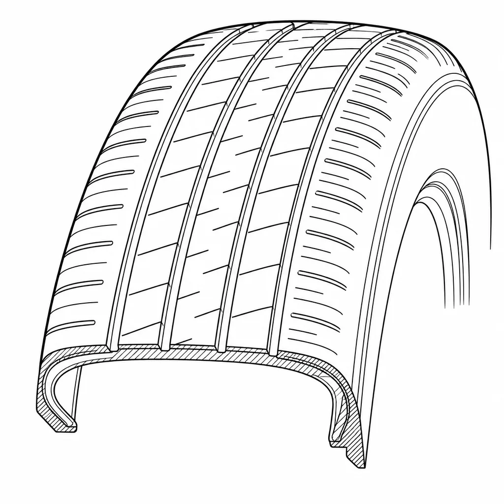 Schéma illustratif : Épaules arrondies et semi-continues à encoches fines
