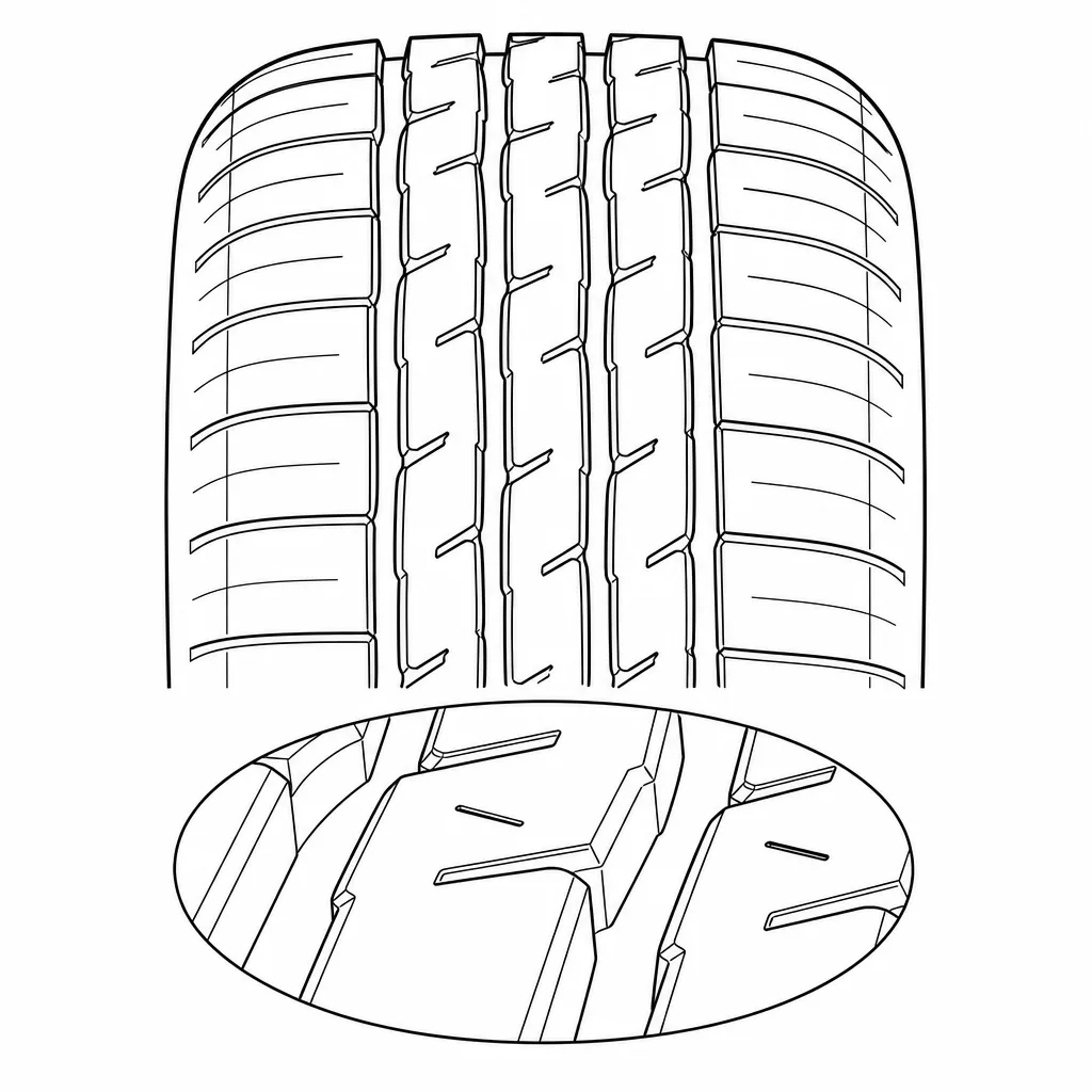 Schéma illustratif : Entailles obliques courtes de densité moyenne