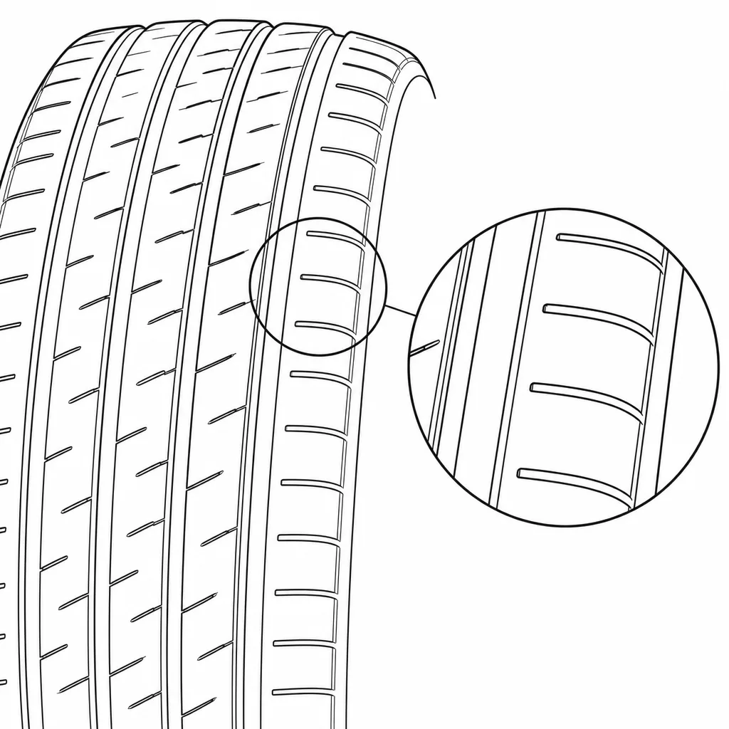 Schéma illustratif : Épaules semi-continues à fines encoches régulièrement espacées