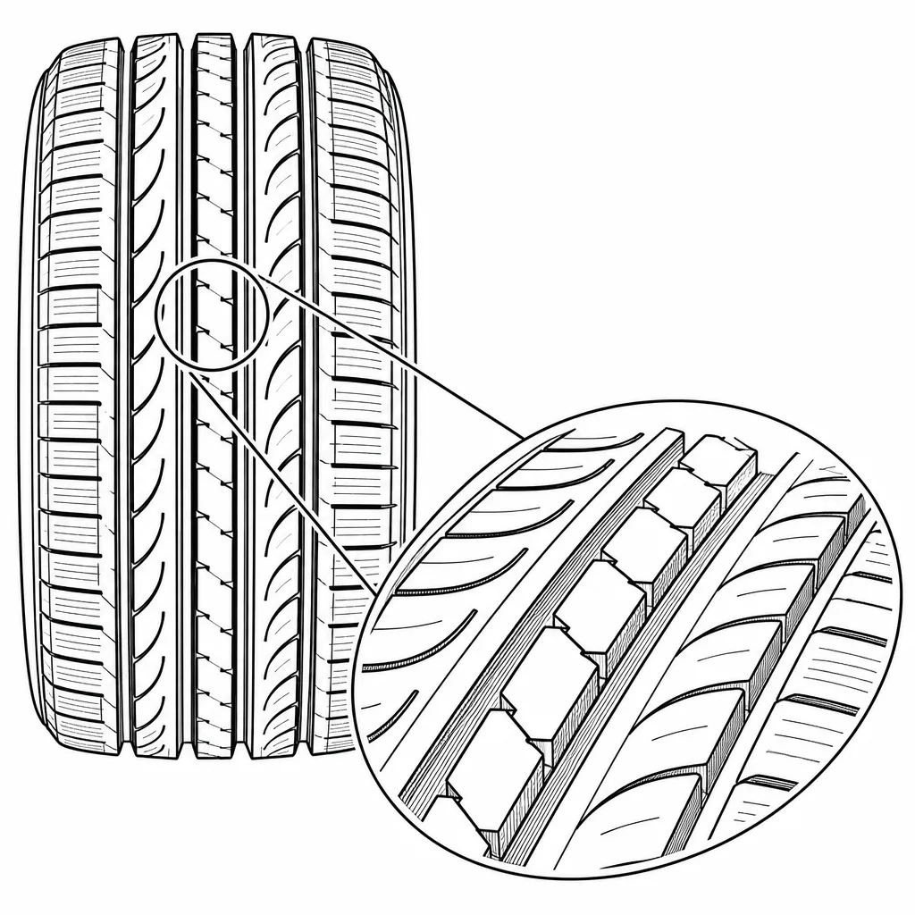 Schéma illustratif : Rapport périmètre/surface élevé des pavés centraux étroits