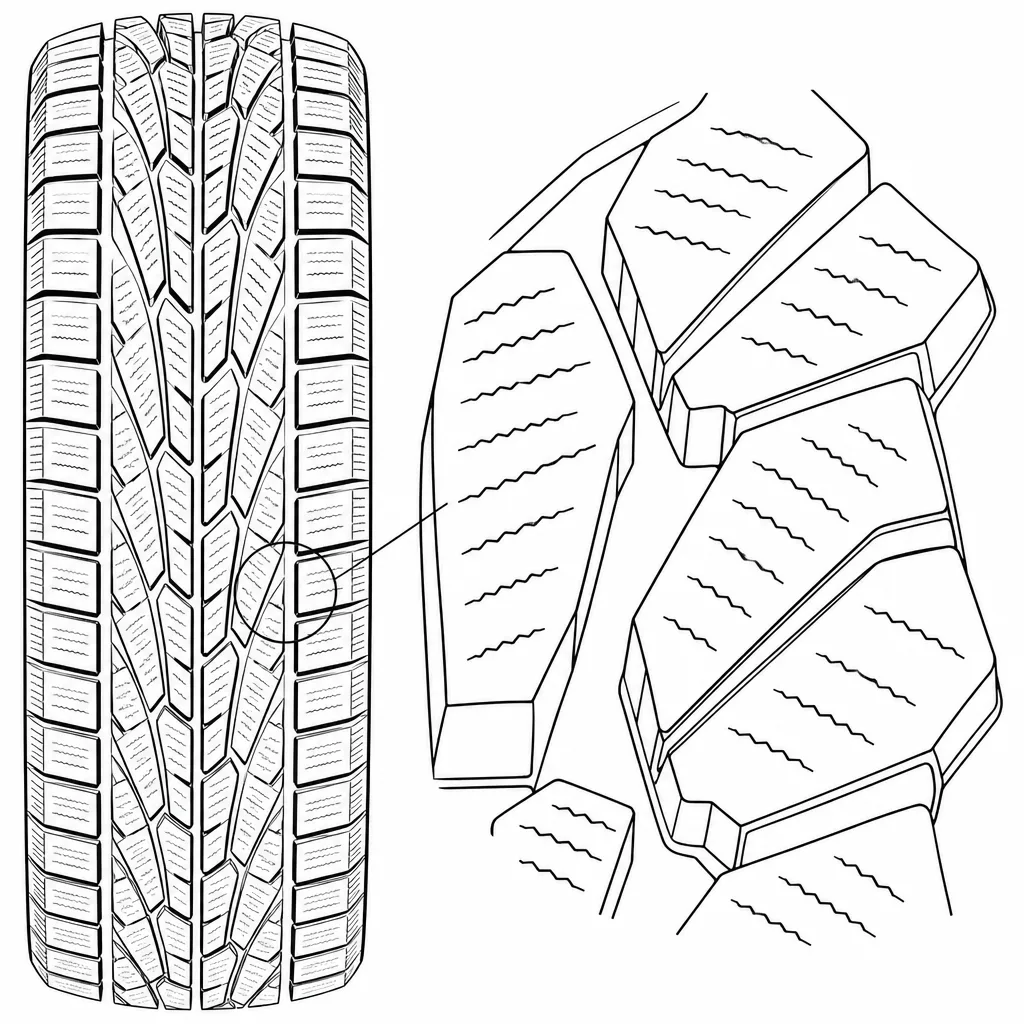 Schéma illustratif : Fines languettes de gomme délimitées par des incisions rapprochées