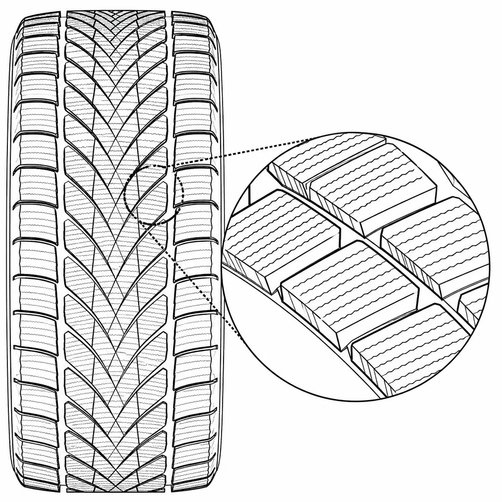 Schéma illustratif : Fines portions de gomme délimitées par la lamellisation serrée