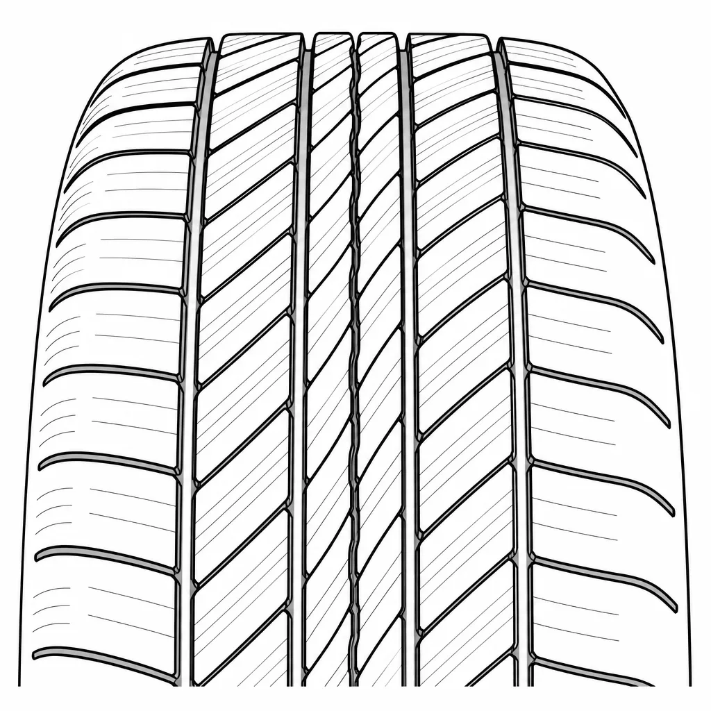 Schéma illustratif : Convergence des pointes de chevrons autour de l’axe