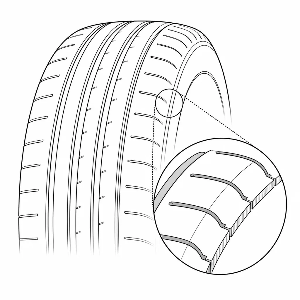 Schéma illustratif : Épaules semi-continues à encoches courtes